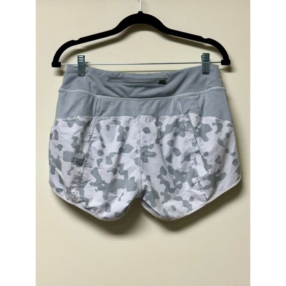 ATHLETA Track This Leopard Print Gray/White Running Shorts, 3", Sz S - Picture 5 of 9